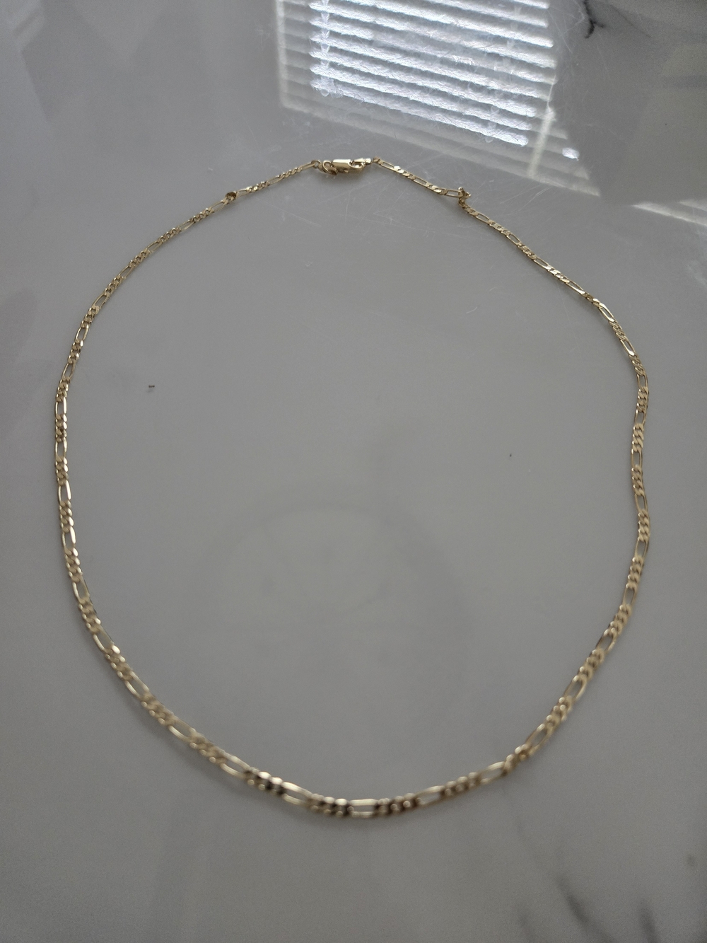 14K Gold Plated Figaro Chain 20 Inch Necklace 3MM Jewelry for men & women